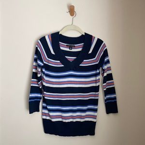 Banana Republic V-Neck Stripe Sweater, Size XS